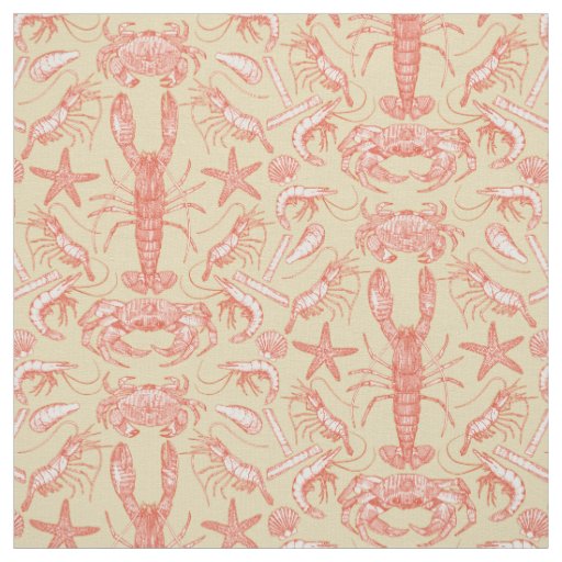 cornwall crustaceans damask cayenne nectar fabric