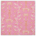 cornwall crustaceans damask cayenne pink fabric