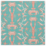 cornwall crustaceans damask cayenne verdigris fabric