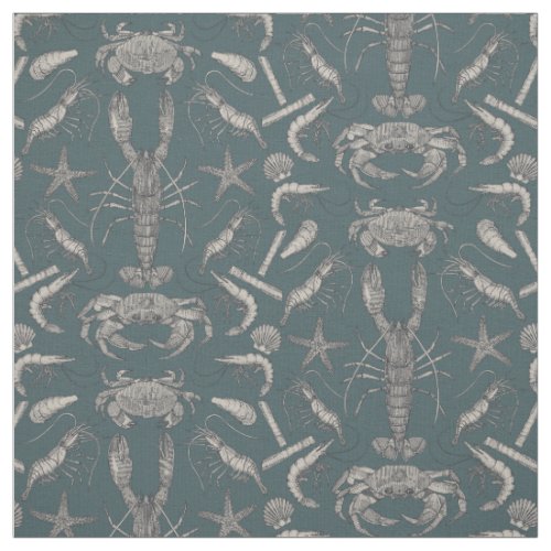 cornwall crustaceans damask dark apatite fabric