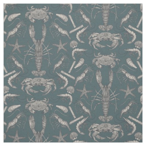 cornwall crustaceans damask dark apatite fabric