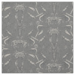 cornwall crustaceans damask dark gray fabric