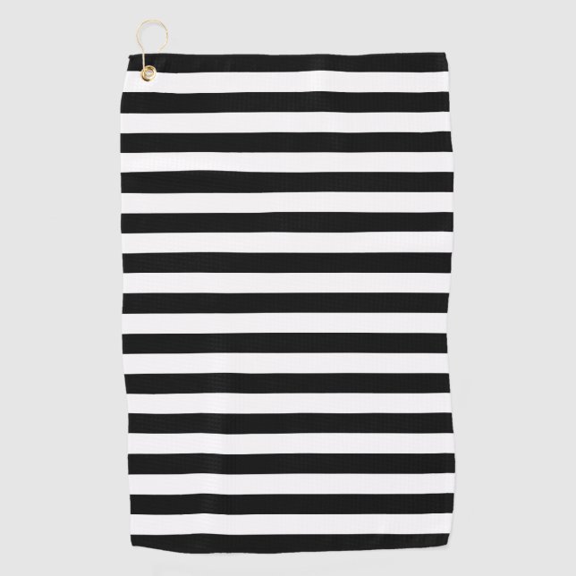 Cornwall flag stripes black white line pattern sym golf towel (Front)