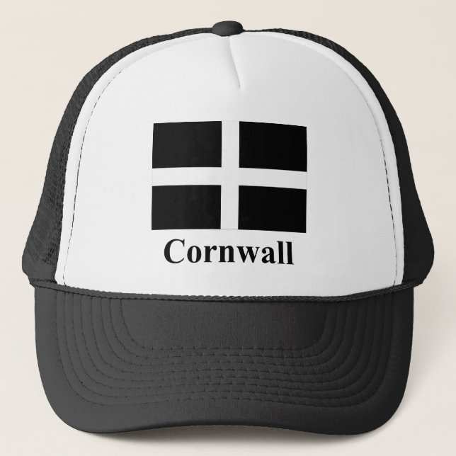 Cornwall Flag with Name Trucker Hat (Front)