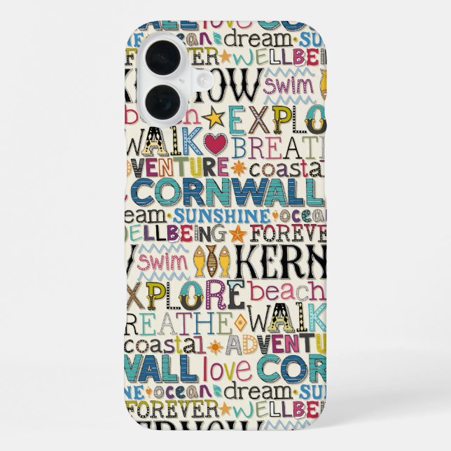 cornwall typography iphone case (Back)