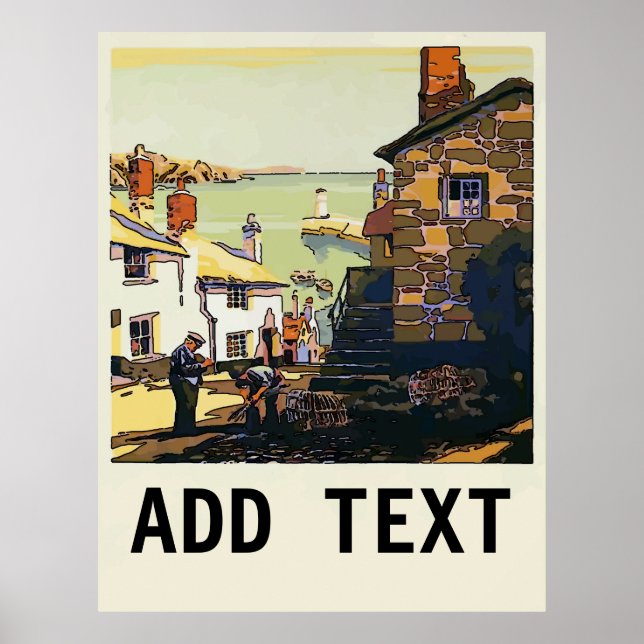 Cornwall, UK add text Poster (Front)