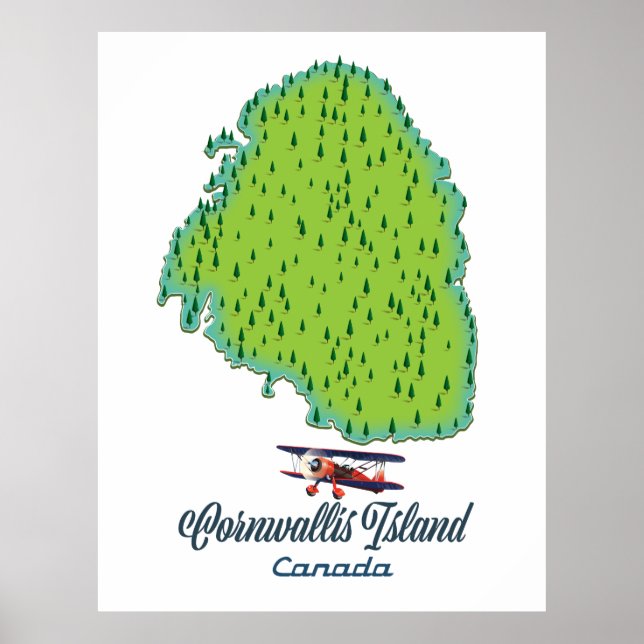 Cornwallis Island, Canada Travel map Poster (Front)