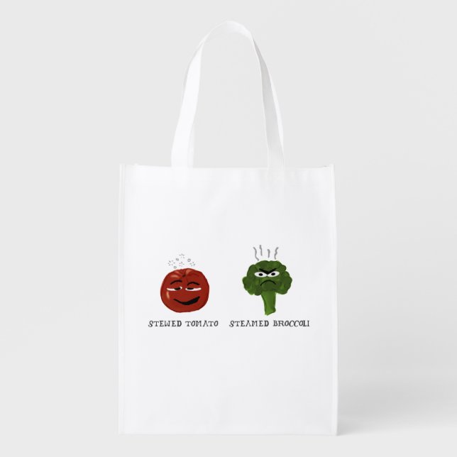 Corny Funny Vegetable Puns Veggie Grocery Bag (Front)