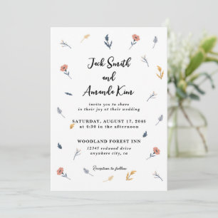 Coroful Cute Handrawing Flower Wedding Inviations  Invitation