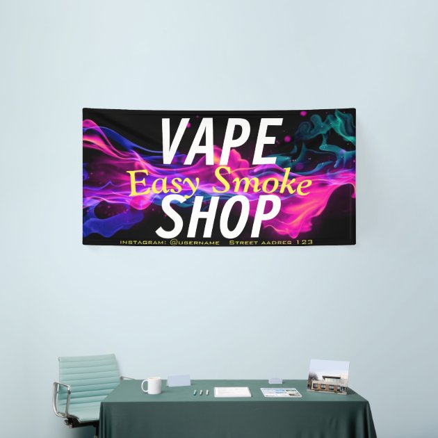 Corolful Smoke Vape Shop Banner Zazzle
