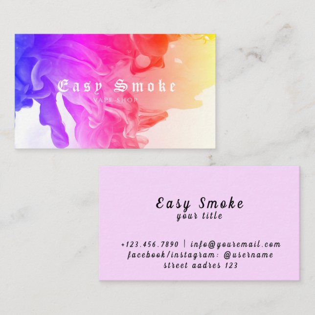Corolful Smoke Vape Shop Business Card (Front/Back)