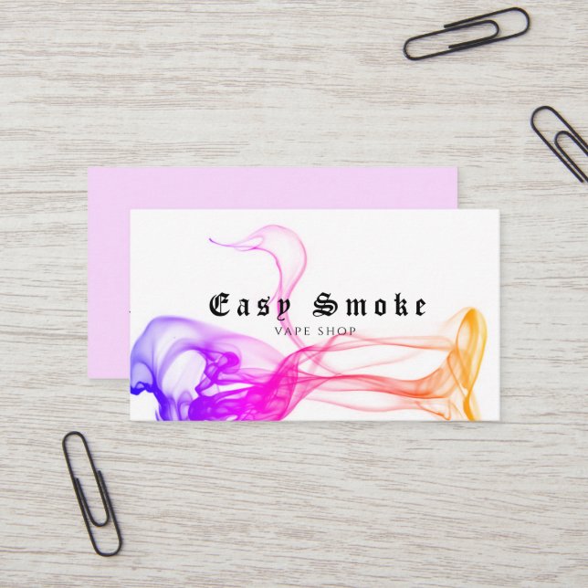 Corolful Smoke Vape Shop Business Card (Front/Back In Situ)