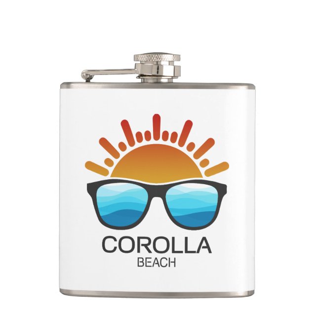 Corolla Beach North Carolina Sunglasses Flask (Front)