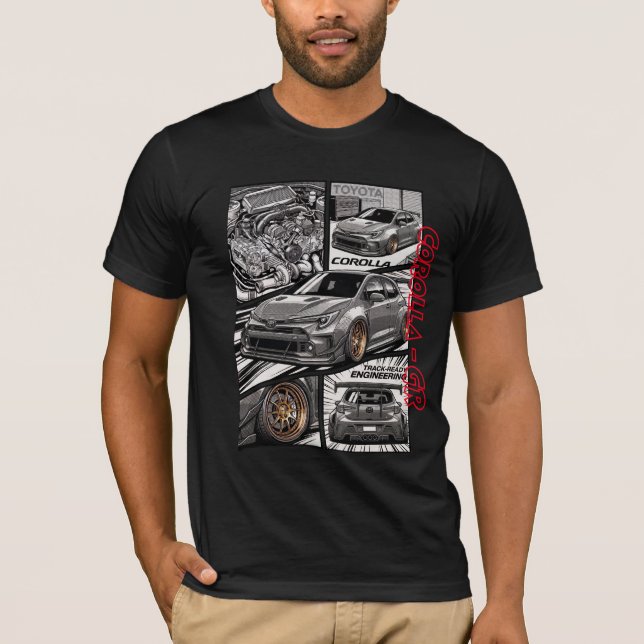 Corolla GR JDM Manga Comic Panel T-Shirt (Front)