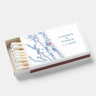 Corolla NC Outer Banks Map Elegant Wedding Matchboxes
