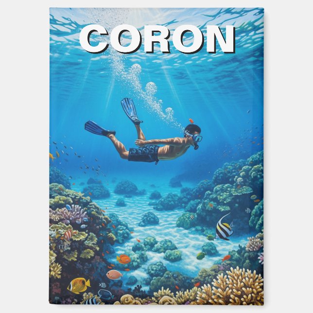 Coron Philippines Diver Magnet (Front)