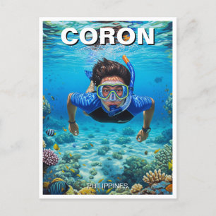 Coron Philippines Scuba Diver Postcard