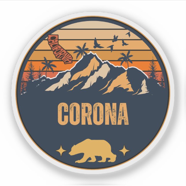 Corona, California Sticker (Front)