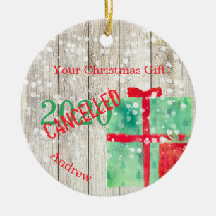 Corona Christmas Holiday 2020 Rustic Wood Personal Ceramic Ornament