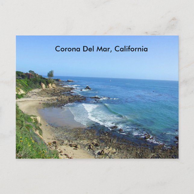 Corona Del Mar, Beach, California Coast, Postcard (Front)
