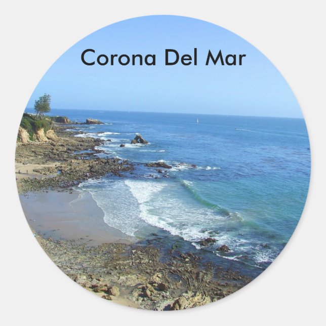 Corona Del Mar California Beach Stickers (Front)