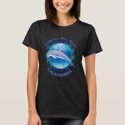 Corona Del Mar California Vacation Souvenir Dolphi T_Shirt