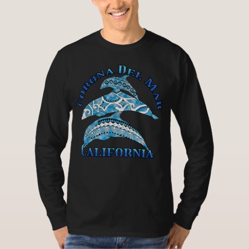 Corona Del Mar California Vacation Tribal Dolphins T_Shirt