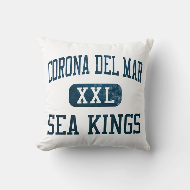 Corona del Mar Sea Kings Athletics Throw Pillow (Front)