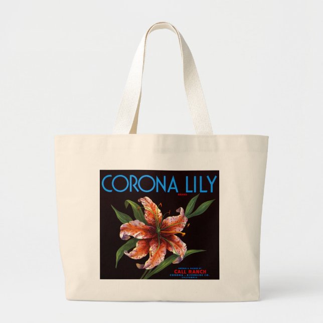 Corona Lily Large Tote Bag (Front)