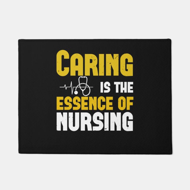 Corona Nurses - Caring Is The Essence Doormat (Front)