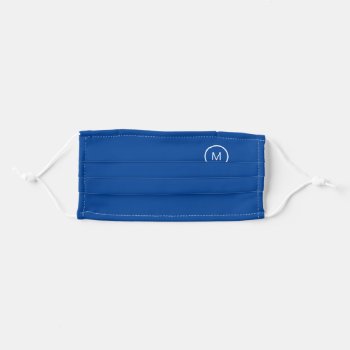Corona Safety Royal Blue Name Initials Adult Cloth Face Mask by 911business at Zazzle