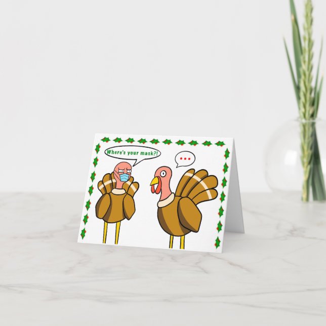 Corona Turkey Folded Holiday Card (Front)