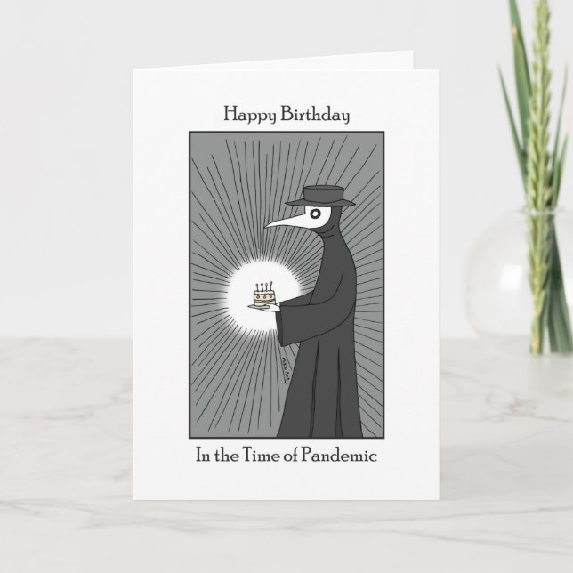 Corona Virus COVID Pandemic Birthday Plague Doc Card (Front)