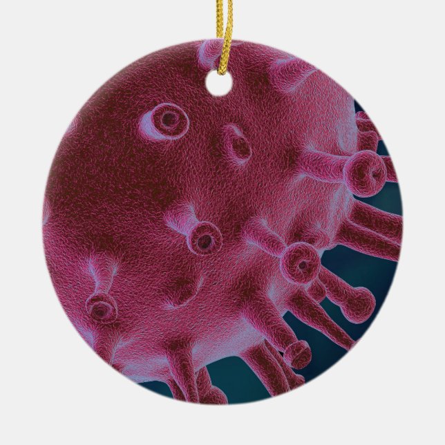 Corona Virus Microbiology Ceramic Ornament (Front)