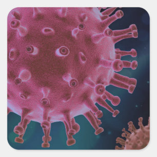 Corona Virus Microbiology Square Sticker