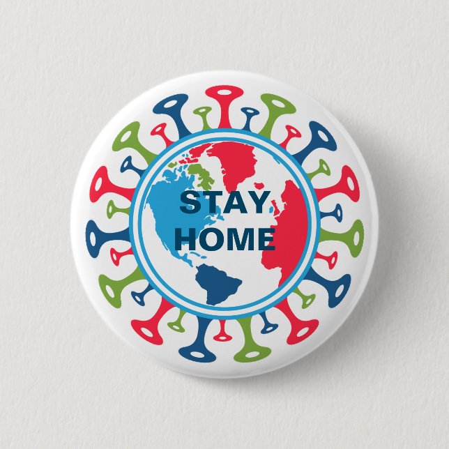 Corona Virus Pandemic World Button (Front)