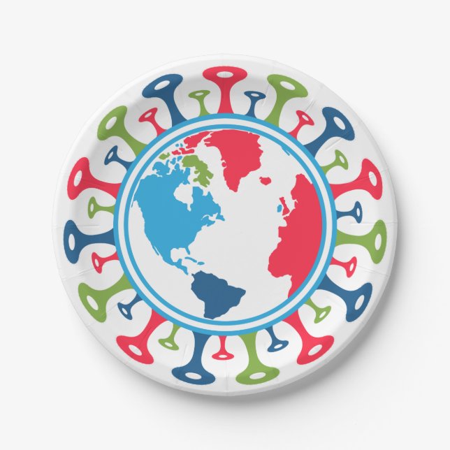 Corona Virus Pandemic World Paper Plates (Front)