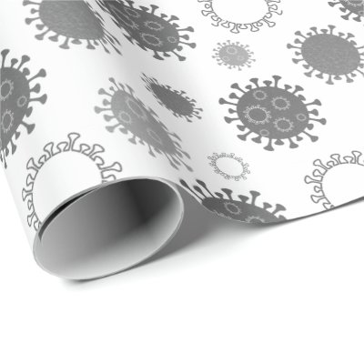 Corona Virus Pattern COVID-19 Silver Gray Wrapping Paper