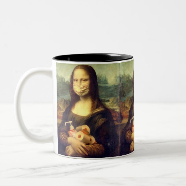 Corona Virus Portrait Two-Tone Coffee Mug (Left)