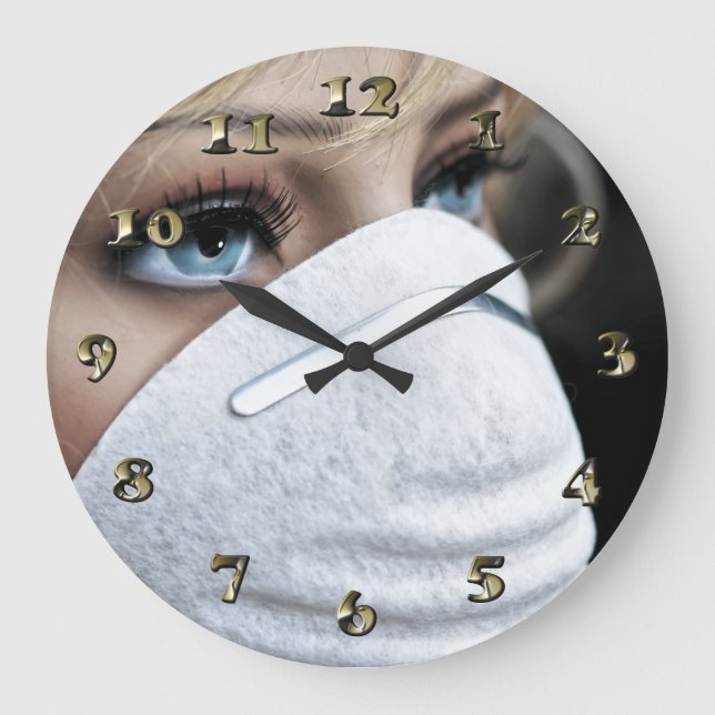 Corona Virus Protective Mask Large Clock (Front)