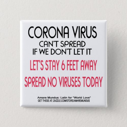 Corona Virus safe practices Kind way to stay safe Button