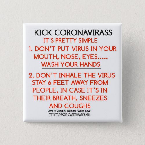 Corona Virus safety humor healthy new habits Button