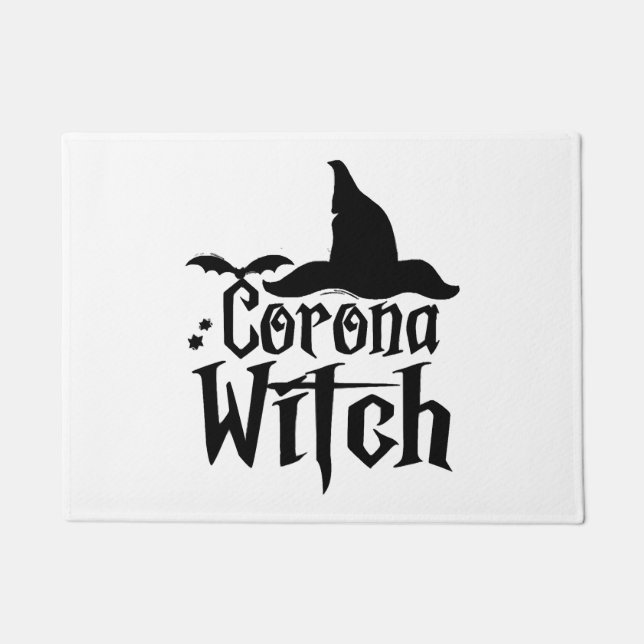 Corona Witch Halloween , Funny Halloween , Doormat (Front)