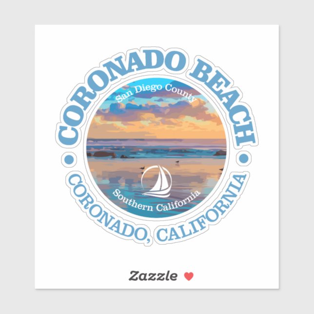 Coronado Beach (C) Sticker (Sheet)