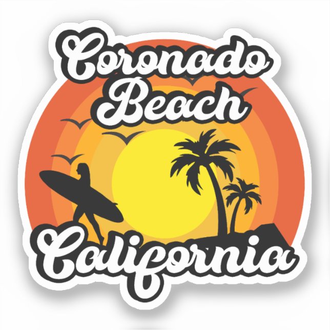 Coronado Beach,California Sticker (Front)