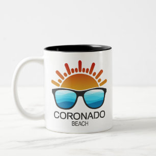 Coronado Beach California Sunglasses Two-Tone Coffee Mug