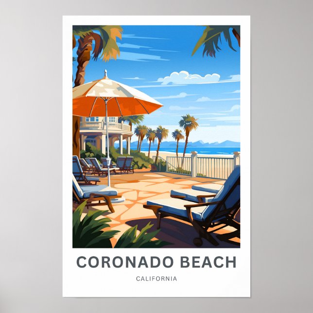 Coronado Beach California Travel Print (Front)