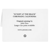CORONADO BEACH SUNSETJPEC CARDS (Back Horizontal)
