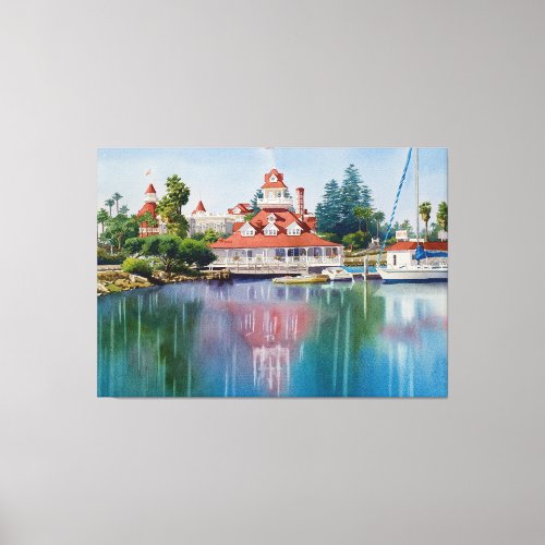 Coronado Boathouse Reflected Canvas Print