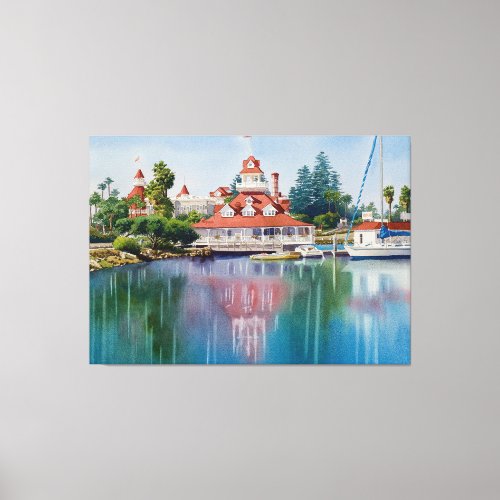 Coronado Boathouse Reflected Canvas Print